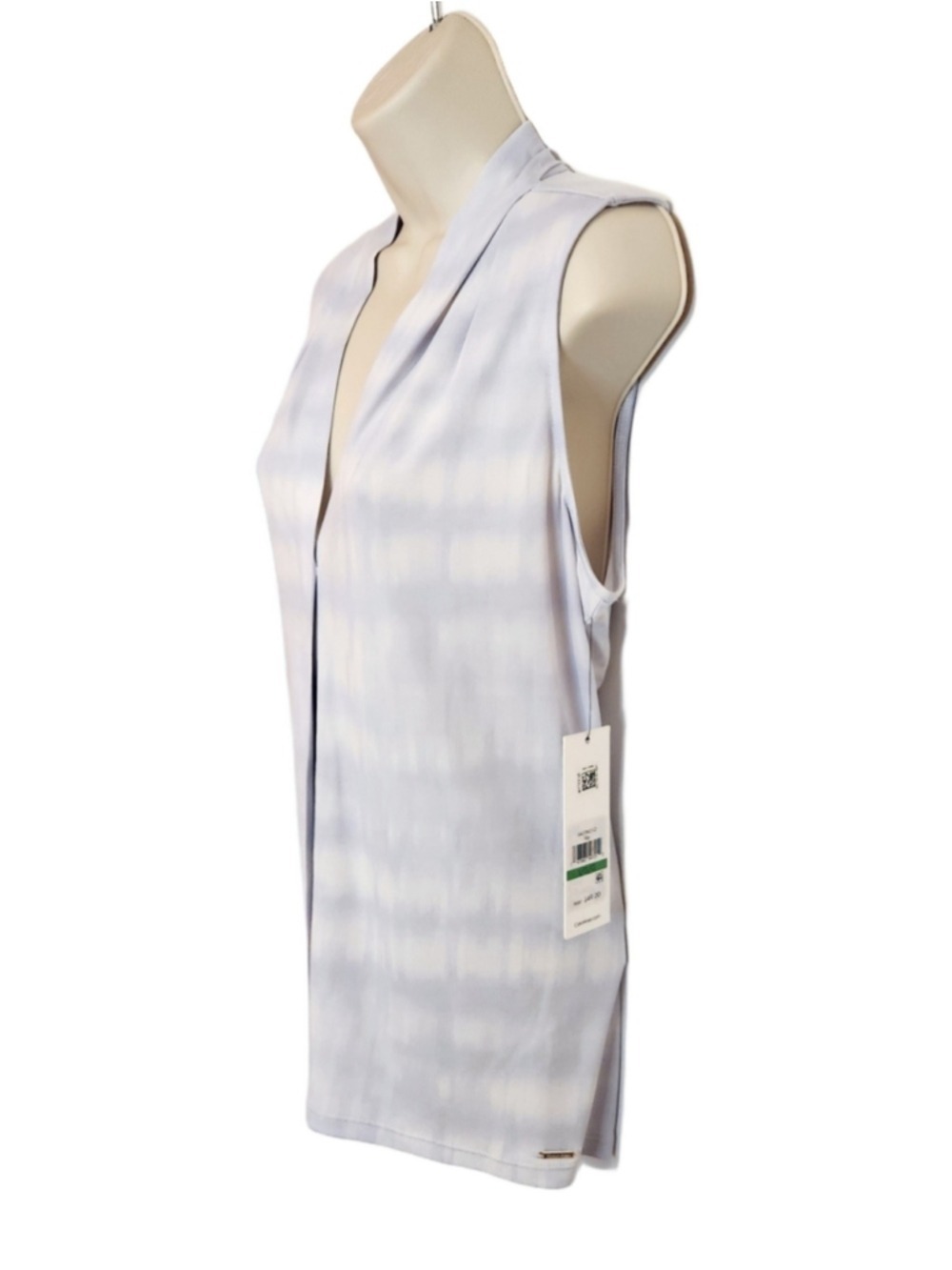 Calvin Klein Blue Tie Dye Sleeveless Blouse Large - Picture 3 of 9